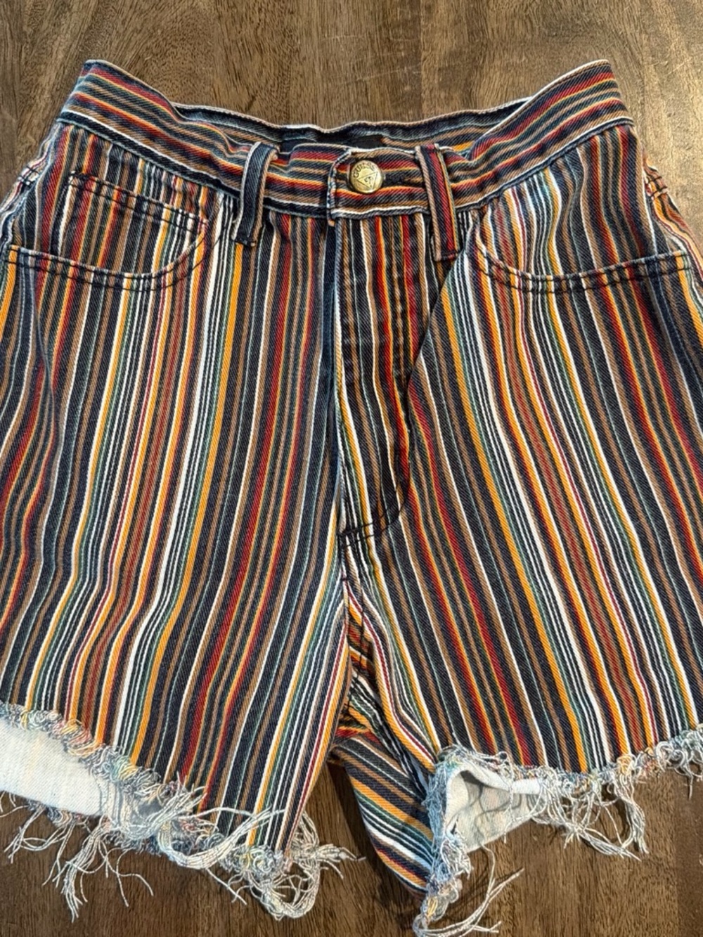 Guess by Marciano  Vintage 80s/90s Multicolor Striped Denim Shorts